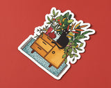 Cat in Plants Vinyl Sticker