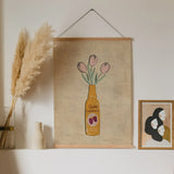 Loganberry Vase with Tulip Flowers Wall Art Print