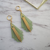 Jaded Moon Art Deco Earrings
