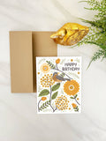 Mums and Robins Birthday Greeting Card