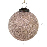 Crystalized Glass Ornament, Blush Pink - 4”
