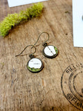 Mossy Birch Bark Earrings Botanical Nature Rustic Dangle