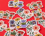 Potted Plants Illustrated Vinyl Sticker