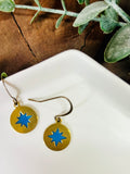 Compass Stained Glass Resin Earrings