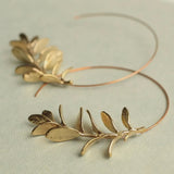 Botanical Leaf Hoop Earrings