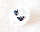 Black Swan Bird Stud Earrings