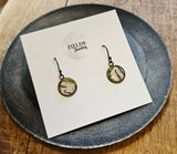 Mossy Birch Bark Earrings Botanical Nature Rustic Dangle