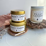 Peony+Amber Soy Wax Candle
