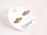 Rainbow Trout Salmon Fish Outdoors Earrings