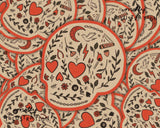 Heart Eyes Botanical Cartoon Skull Waterproof Vinyl Sticker