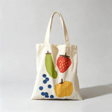 Fruit Veggie Print Canvas Tote Bag