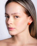 Beaded Handwoven Tulip Stud Pack (Teal/Rust)