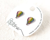 Rainbow Hot Air Balloon Earrings