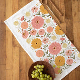 Zinnia Tea Towel - Spring Floral Kitchen Decor