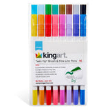 Twin-Tip™ Brush & Fine Line Pens - Water-Based Ink - 16 Colors