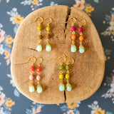 Colorful Beaded Earrings, beaded statement earrings