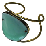 Donte Cuff, Aqua Enamel & Brass - Small Size 6