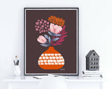 Embers - floral illustration print