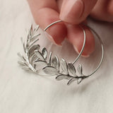 Botanical Leaf Hoop Earrings