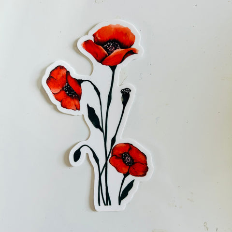 Blooming Poppy Sticker