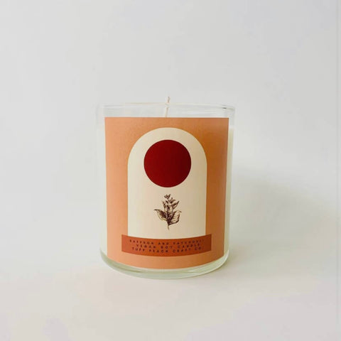 Tuff Peach Glass Tumbler Vegan Candles