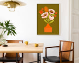 Retro Blooms - floral illustration print