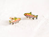 Rainbow Trout Salmon Fish Outdoors Earrings