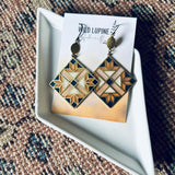 David quilt block // stained glass resin earrings