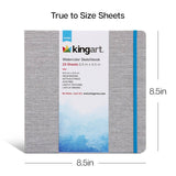 Hardcover Watercolor Sketchbook - 8.5” x 8.5” 140lb (300g) - 24 Sheets