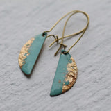 Sea foam Turquoise Enamel Earrings