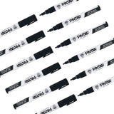 PINTAR Premium Acrylic Paint Pens - 1mm Fine Tip Pens For Rock Painting, Ceramic Glass, Wood, Paper, Fabric & Porcelain, Water Resistant Paint Set, Surface Pen, Craft Supplies, DIY Project (6 Black)