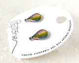 Rainbow Hot Air Balloon Earrings