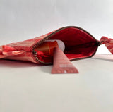 Pink and Red Stripes Quilted Pouch | Block-Printed Cotton