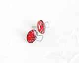 Red Mushroom Toadstool Earrings