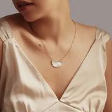 Mother of Pearl Art Deco Scallop Necklace