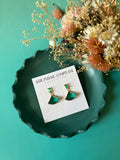 Vintage Jade Baguette Earrings