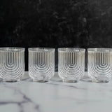 Art Deco Lowball Ribbed Wave Glasses