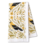 Goldfinch Tea Towel - Bird & Garden Kitchen Towel Decor