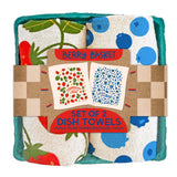 BERRY BASKET  (Blueberry, Strawberry) - Tea Towel Set of 2