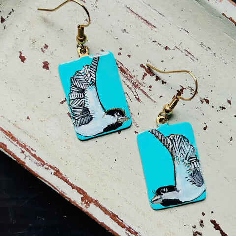 Dear Darlington OOAK Earrings: Chickadee