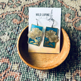 Ranunculus  // stained glass resin earrings