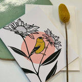 Goldfinch Sunflower Card-Any Occasion