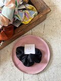 Upcycled Black Satin Scrunchie | Handmade Scrunchie
