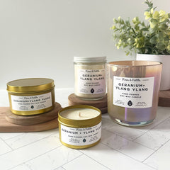Geranium+Ylang Ylang Soy Wax Candle