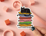 Enjoy Doing Nothing Cat Vinyl Sticker