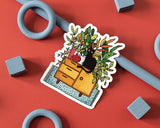 Cat in Plants Vinyl Sticker