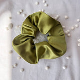 Lime Satin Scrunchy