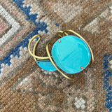 Donte Cuff, Aqua Enamel & Brass - Small Size 6