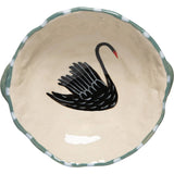 Swan Song Hand Painted Footed Bowl