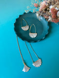 Mother of Pearl Art Deco Scallop Earrings